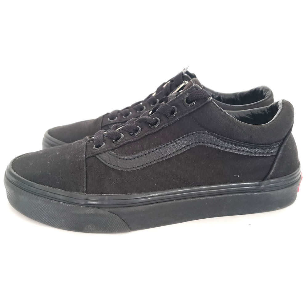 VANS Off The Wall SIZE 4 (MENS) 5.5 (WOMEN) Youth Lace Up Sneakers Black